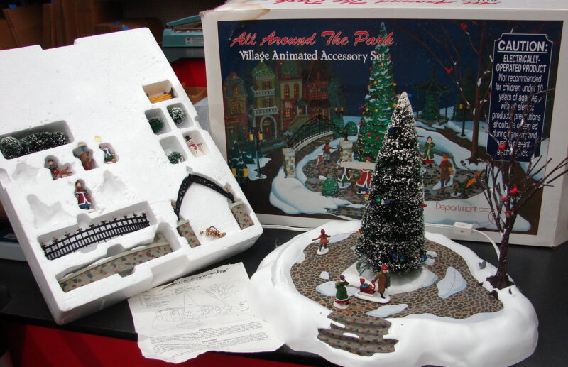 Dept 56 Retired Village Animated All Around the Park Original Box Complete Works, Moose-R-Us.Com Log Cabin Decor