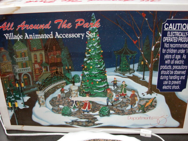 Dept 56 Retired Village Animated All Around the Park Original Box Complete Works, Moose-R-Us.Com Log Cabin Decor