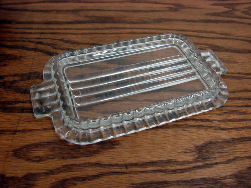 Vintage Anchor Hocking Ribbed Tab Handle One Pound Butter Dish Bottom Only, Moose-R-Us.Com Log Cabin Decor