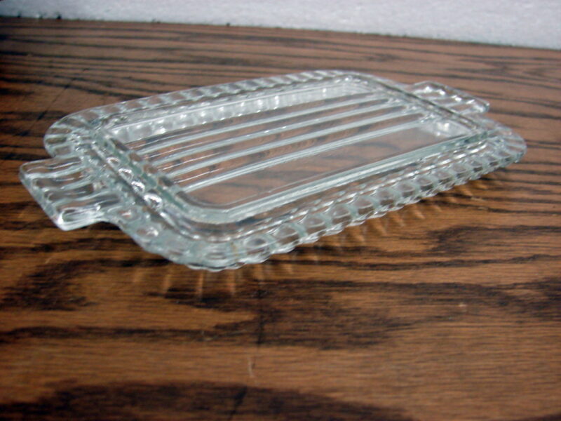 Vintage Anchor Hocking Ribbed Tab Handle One Pound Butter Dish Bottom Only, Moose-R-Us.Com Log Cabin Decor