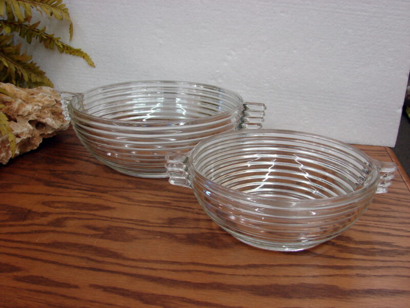 Vintage Anchor Hocking 1930&#8217;s Art Deco Manhattan Serving Bowls 7 &#038; 9&#8243;, Moose-R-Us.Com Log Cabin Decor