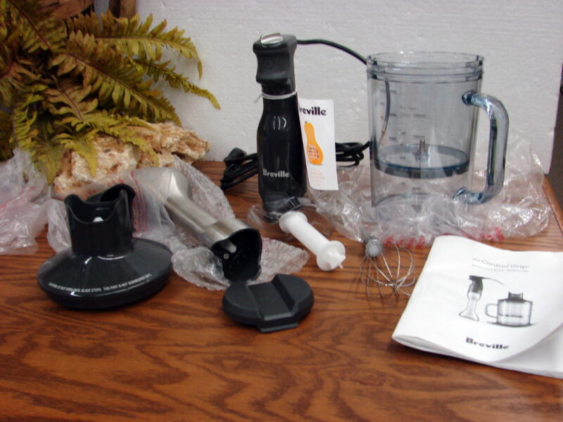 New Breville Control Grip Immersion Blender Whisk Chopping Bowl, Moose-R-Us.Com Log Cabin Decor