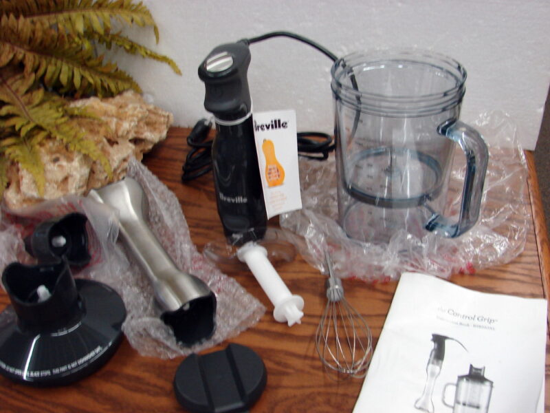 New Breville Control Grip Immersion Blender Whisk Chopping Bowl, Moose-R-Us.Com Log Cabin Decor