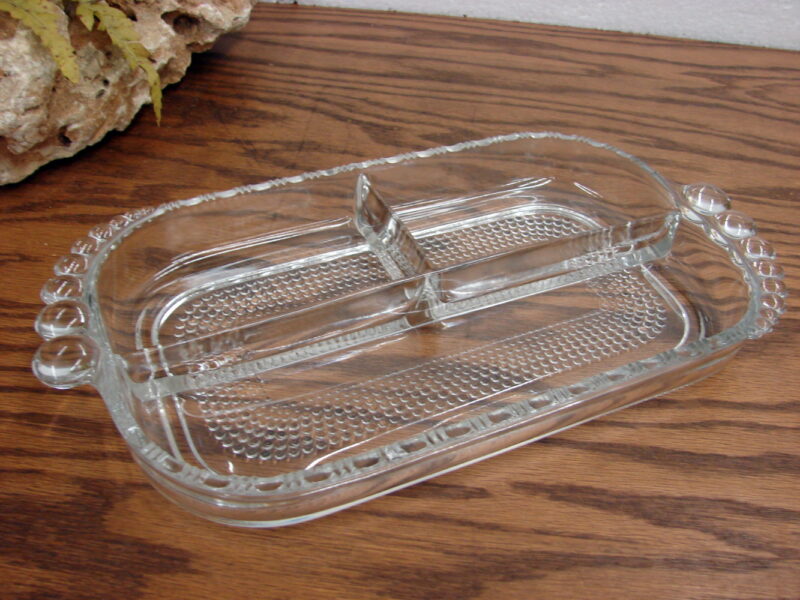 Vintage Crystal Glass Duncan Miller 3 Part Teardrop Relish Tray 12&#8243;, Moose-R-Us.Com Log Cabin Decor