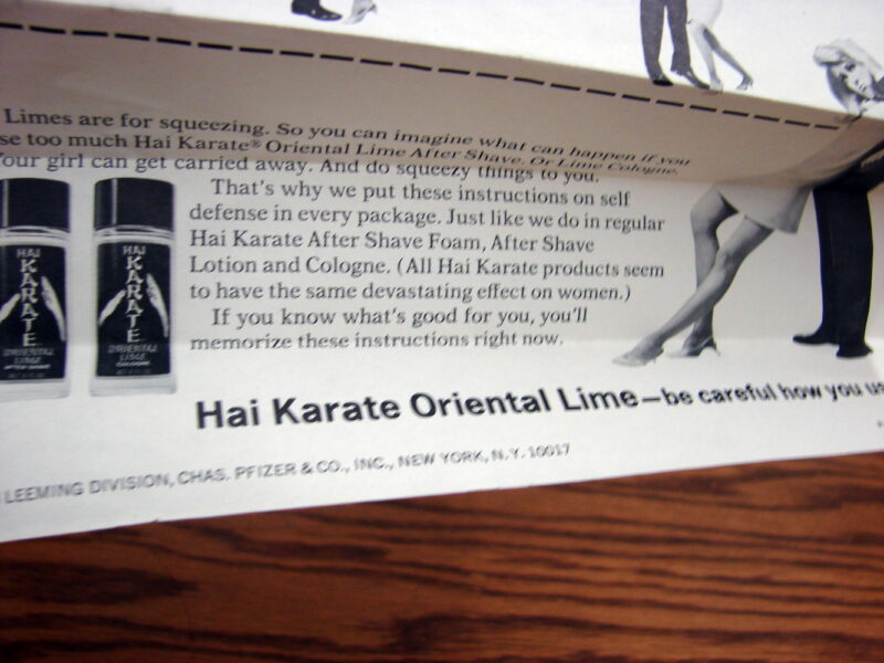 Vintage Hai Karate Oriental Lime Cologne 1967-68 Advertising Insert, Moose-R-Us.Com Log Cabin Decor