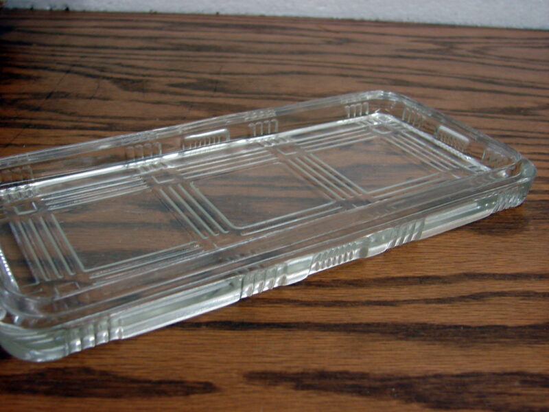 Vintage Hazel Atlas Crisscross Rectangular 8 x 4 Refrigerator Loaf Pan Lid Only, Moose-R-Us.Com Log Cabin Decor