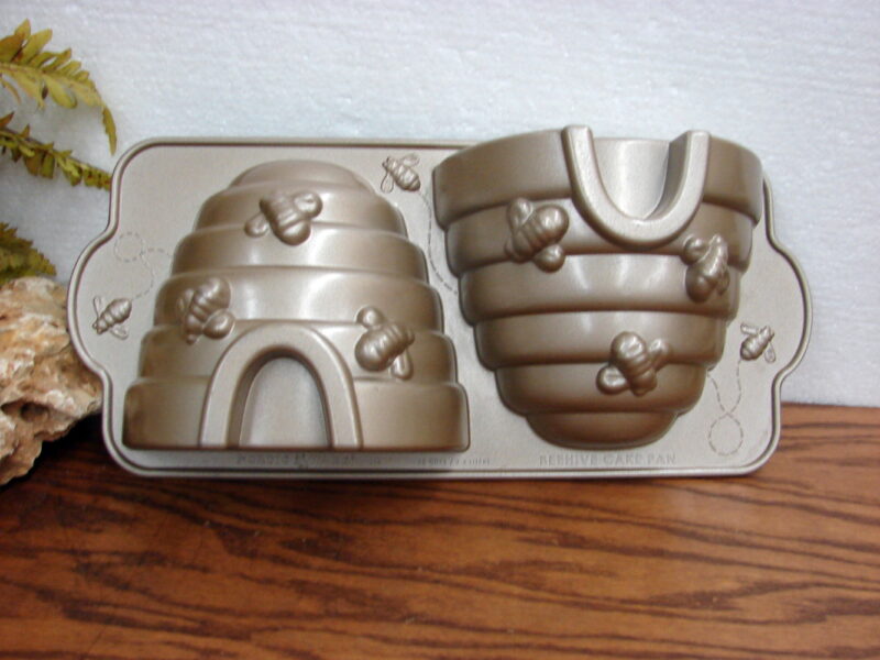 Nordic Ware Beehive Bee Cake Pan 3D 10 Cups 2.4 Liters Gold, Moose-R-Us.Com Log Cabin Decor