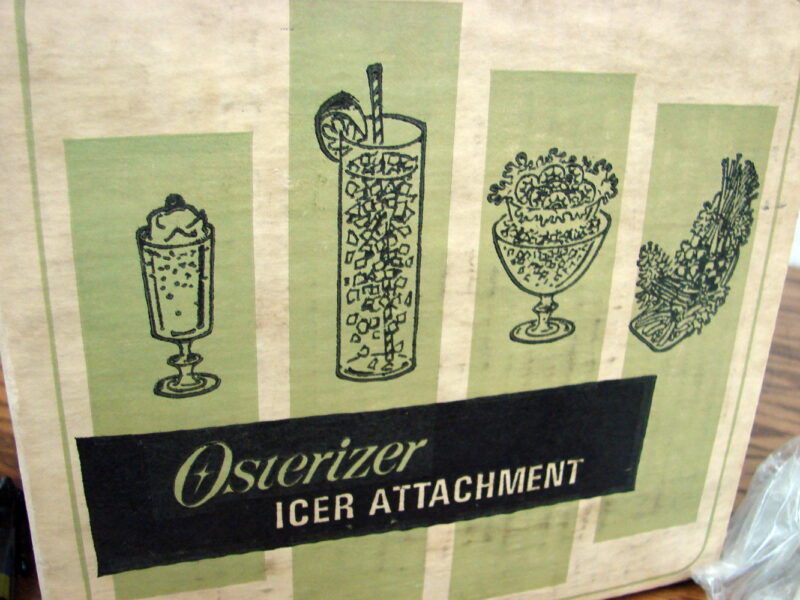 Complete Vintage Osterizer Ice Crusher Icer Attachment Model 435 Original Box, Moose-R-Us.Com Log Cabin Decor