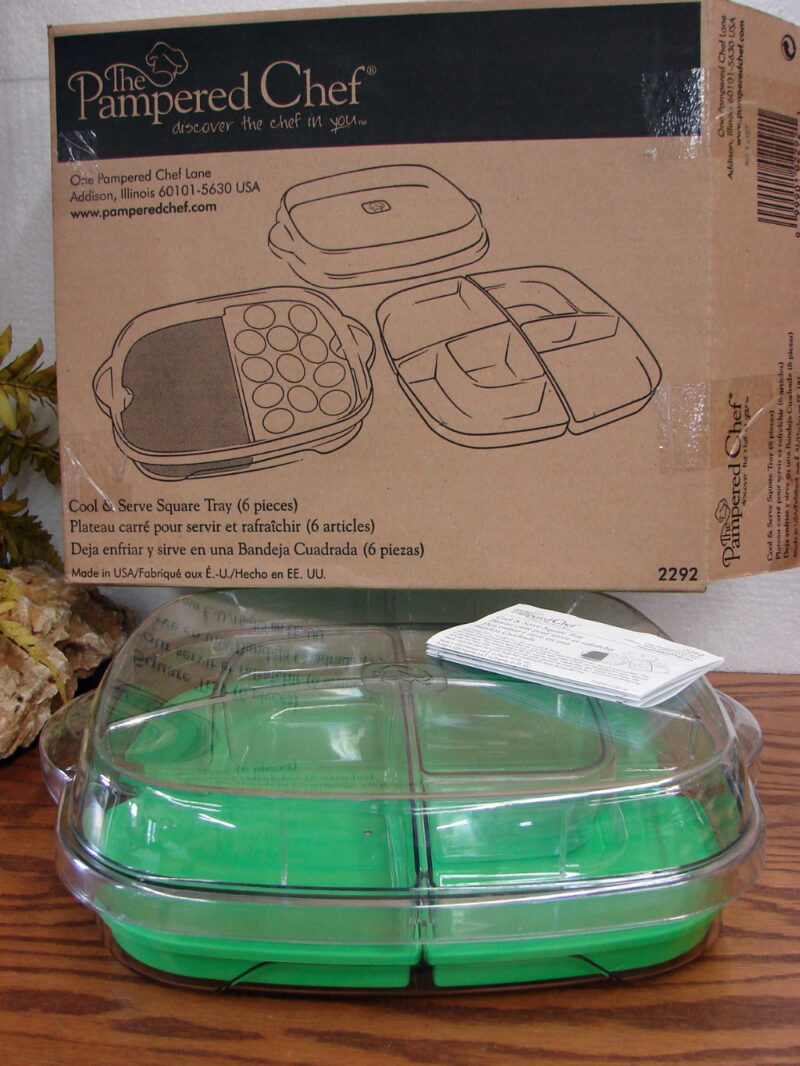 Brand New Pampered Chef Cool and Serve Square Tray #2292, Moose-R-Us.Com Log Cabin Decor