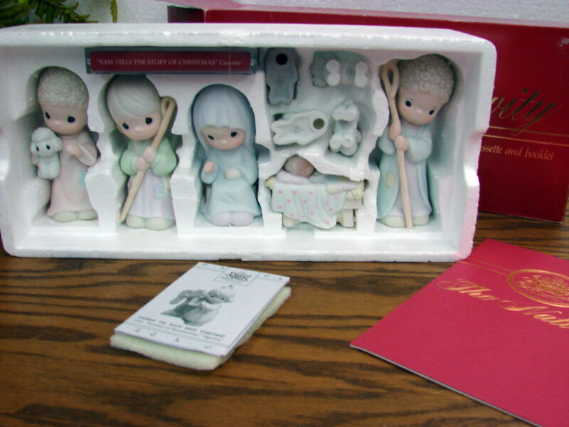 Precious Moments Enesco The Nativity 9 pc Set 104000 Original Box 1991, Moose-R-Us.Com Log Cabin Decor