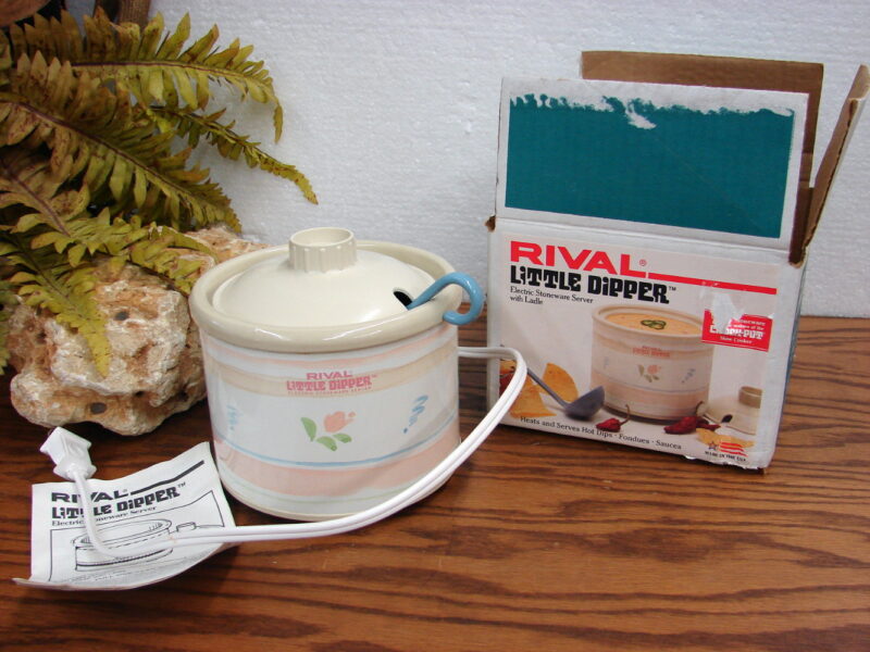 Vintage Rival Little Dipper Complete Original Box Pastel Flowers #3204, Moose-R-Us.Com Log Cabin Decor