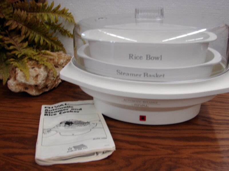 Rival Automatic Steamer Rice Cooker #4450 Electric Steam Basket Rice Bowl, Moose-R-Us.Com Log Cabin Decor