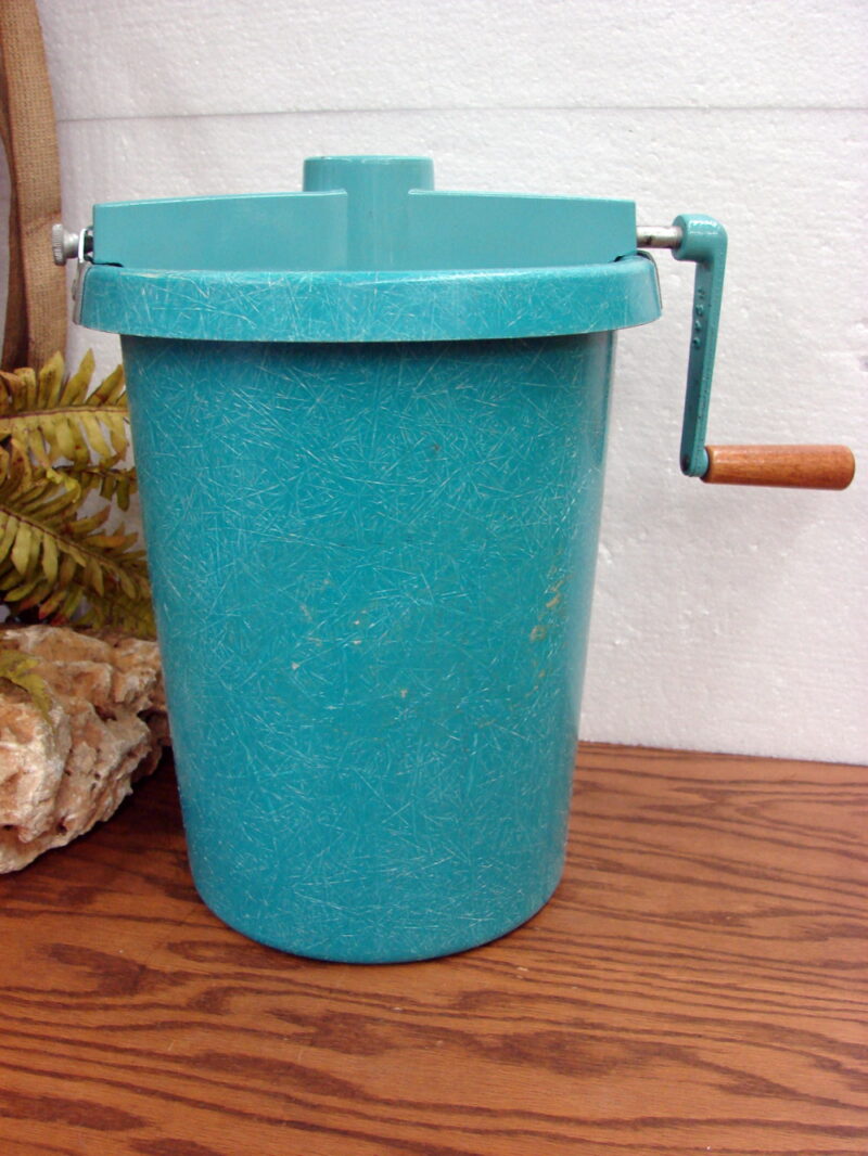 Vintage Sears Cold Spot Hand Crank Ice Cream Maker Complete Turquoise, Moose-R-Us.Com Log Cabin Decor