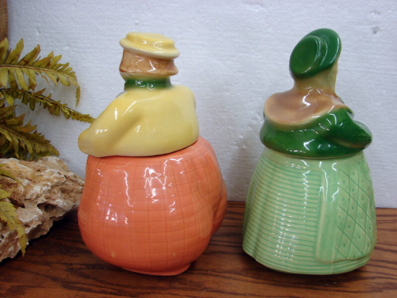 Vintage 1950&#8217;s Pair of Shawnee USA Dutch Boy and Girl Cookie Jars Great Northern, Moose-R-Us.Com Log Cabin Decor