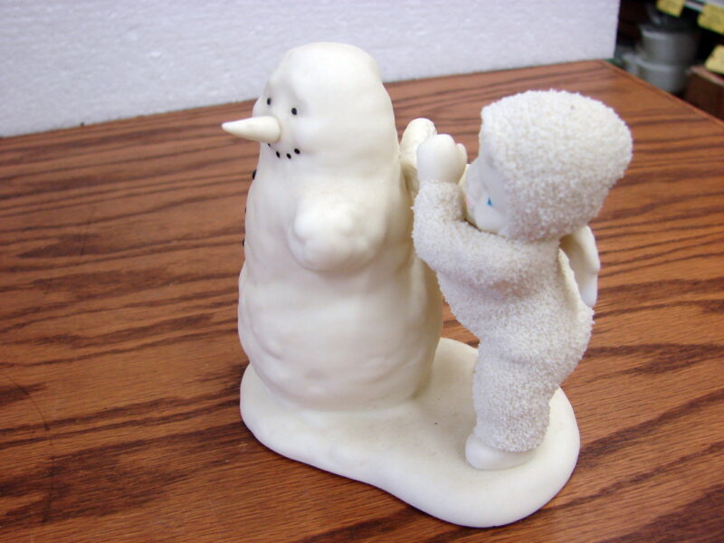 Vintage Dept. 56 Snowbabies Snowman Needs Wings Too #68818, Moose-R-Us.Com Log Cabin Decor