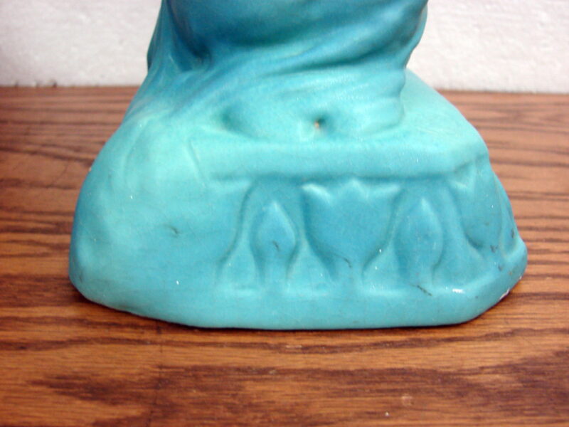 Antique Van Briggle Pottery Ming Blue Grecian Nude Kneeling Never a Lamp, Moose-R-Us.Com Log Cabin Decor