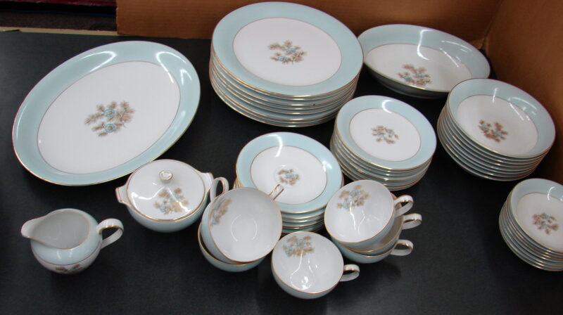 Vintage China Halsey Japan Radcliffe Pattern Blue Flower Dinnerware Accessories, Moose-R-Us.Com Log Cabin Decor