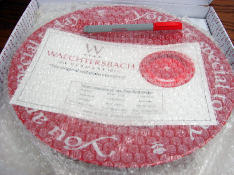 Brand New Waechtersbach You Are Special Today Plate Cherry Red w/ Box, Moose-R-Us.Com Log Cabin Decor