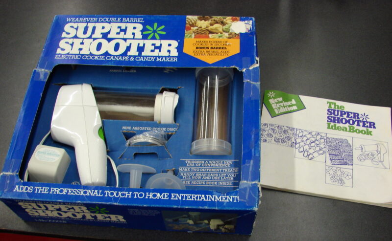 Vintage Wear-Ever Super Shooter Electric Cookie Press Gun Double Barrel, Moose-R-Us.Com Log Cabin Decor