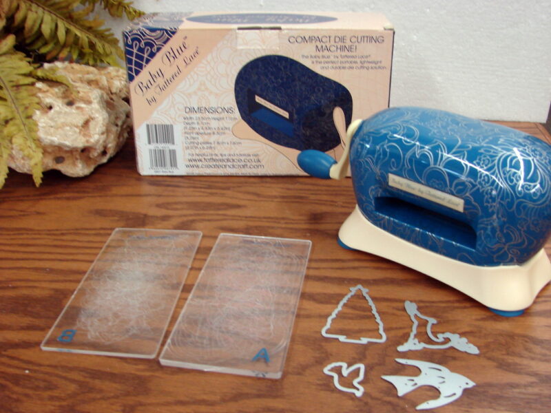 Used Tattered Lace Baby Blue Die Cutting Machine Portable Lightweight, Moose-R-Us.Com Log Cabin Decor