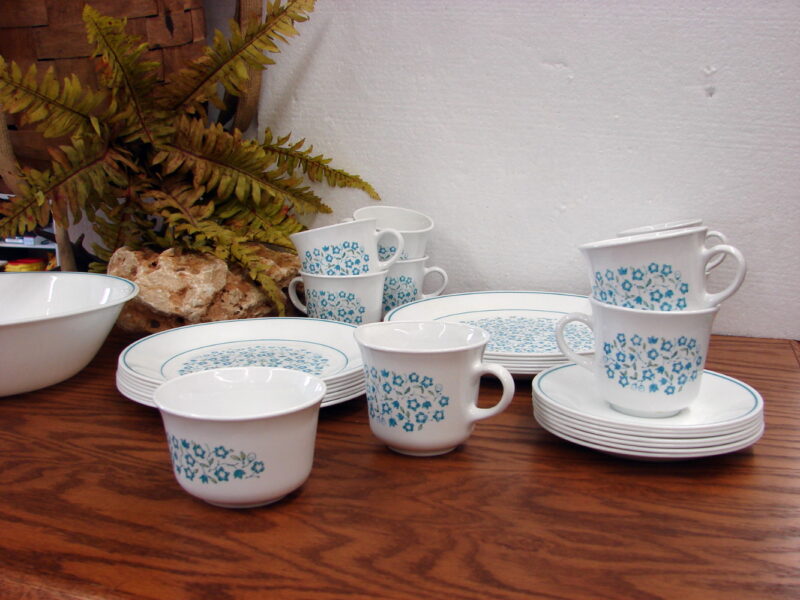 Corning Ware Blue Heather Floral Corelle Dinnerware Kitchen Accessories, Moose-R-Us.Com Log Cabin Decor