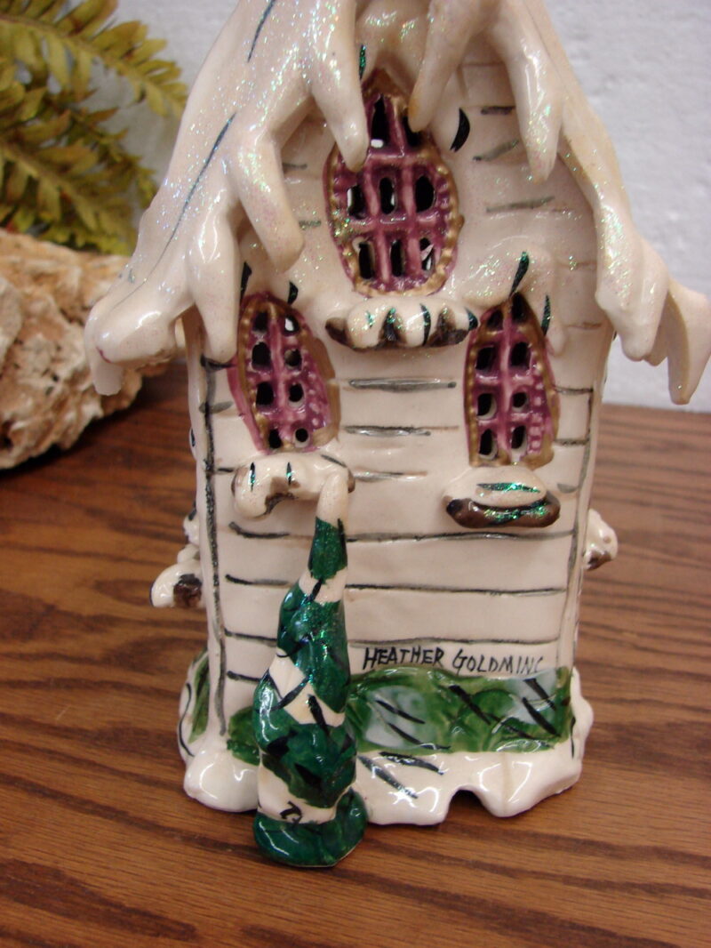 Retired 2001 Blue Sky Corp Heather Goldminc Come All Ye Faithful Church Tea Light, Moose-R-Us.Com Log Cabin Decor