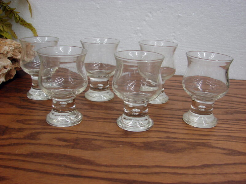 Vintage Crown Corning Hunter Australian Controlled Air Bubble Stem Glasses Set of 6, Moose-R-Us.Com Log Cabin Decor