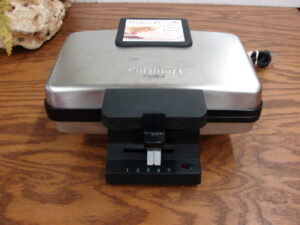 Like New Cuisinart Electric Waffle Maker Chrome Classic Round Adjustable Temp, Moose-R-Us.Com Log Cabin Decor