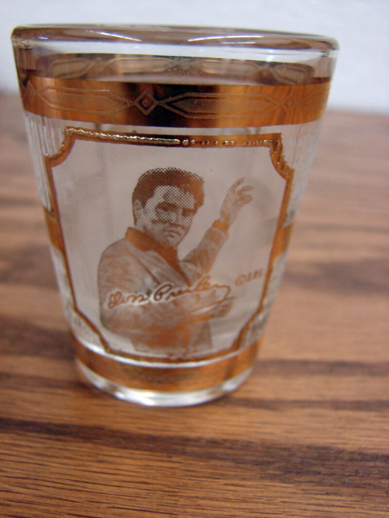 Vintage Culver Gold Souvenir Graceland Elvis 22kt Gold Shot Glass, Moose-R-Us.Com Log Cabin Decor