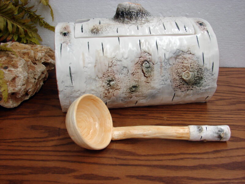 Dept 56 Birch Bark Tree Trunk Soup Tureen w/ Lid and Ladle, Moose-R-Us.Com Log Cabin Decor