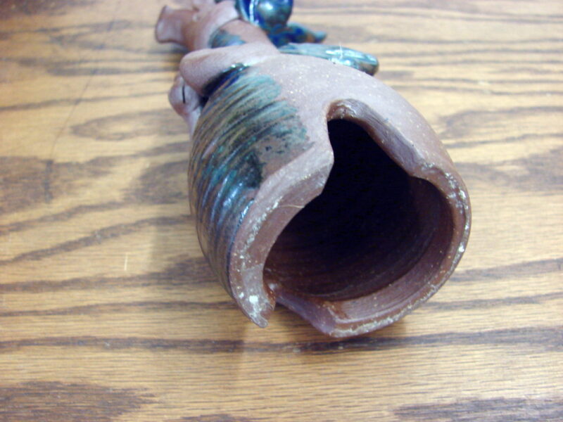 Hand Crafted Stoneware Pottery Clay Dragon Pie Vent Plant Waterer Weird Figurine, Moose-R-Us.Com Log Cabin Decor