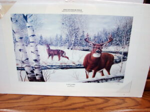 NOS Print Greg Alexander Clearcut Opportunity Ruffed Grouse, Moose-R-Us.Com Log Cabin Decor