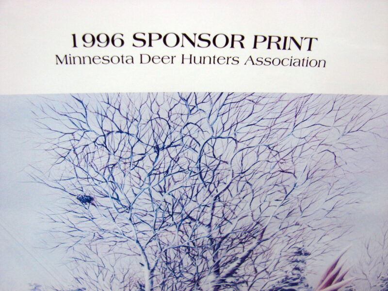 NOS Print Trevor Eckhoff Artwork Last Look Whitetail Deer 1996 MN Deer Hunters Association, Moose-R-Us.Com Log Cabin Decor