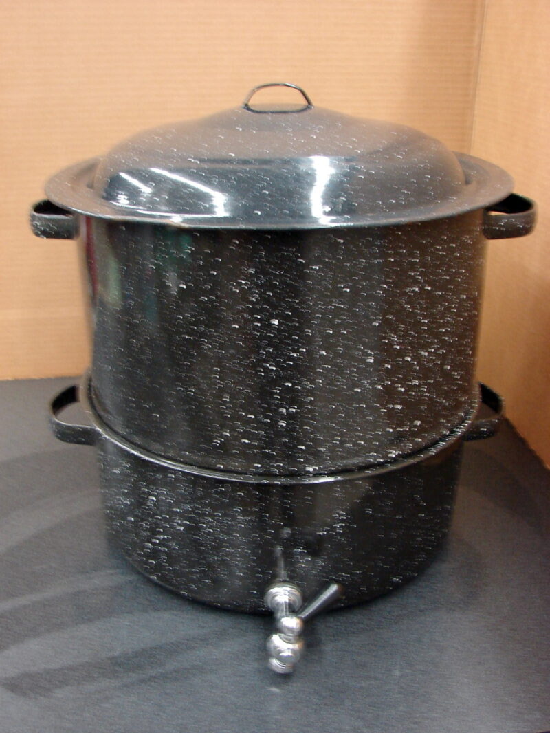 Vintage GraniteWare Seafood Clam Steamer Enamelware 3 Part Boiler, Moose-R-Us.Com Log Cabin Decor