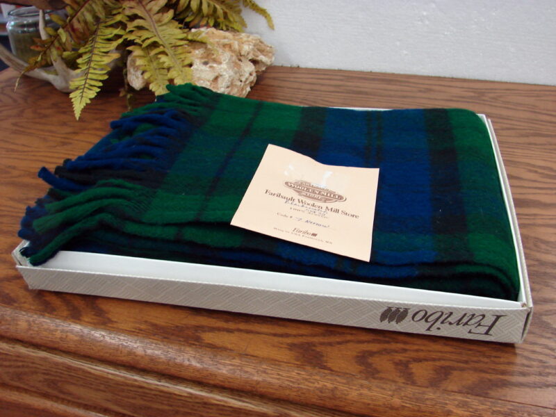 Brand New Faribo Navy Forest Green Plaid Blanket 54 x 72 Acrylic Super Soft, Moose-R-Us.Com Log Cabin Decor