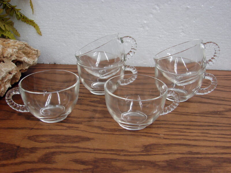 Vintage Federal Glass Homestead Snack Tray or Mugs Only Set/6 Wheat Bridal Pattern, Moose-R-Us.Com Log Cabin Decor