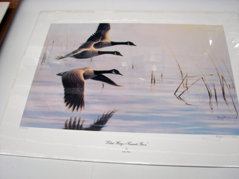 NOS Print Gary Moss Silent Wings Canada Geese Numbered Signed, Moose-R-Us.Com Log Cabin Decor