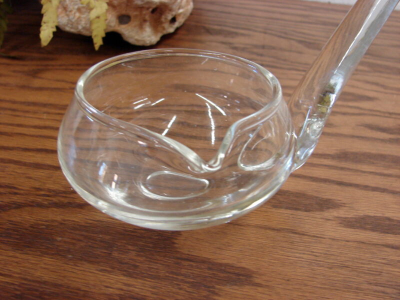 Hand Blown Glass Crystal Punch Bowl Ladle w/ Pour Spout Hook Handle, Moose-R-Us.Com Log Cabin Decor