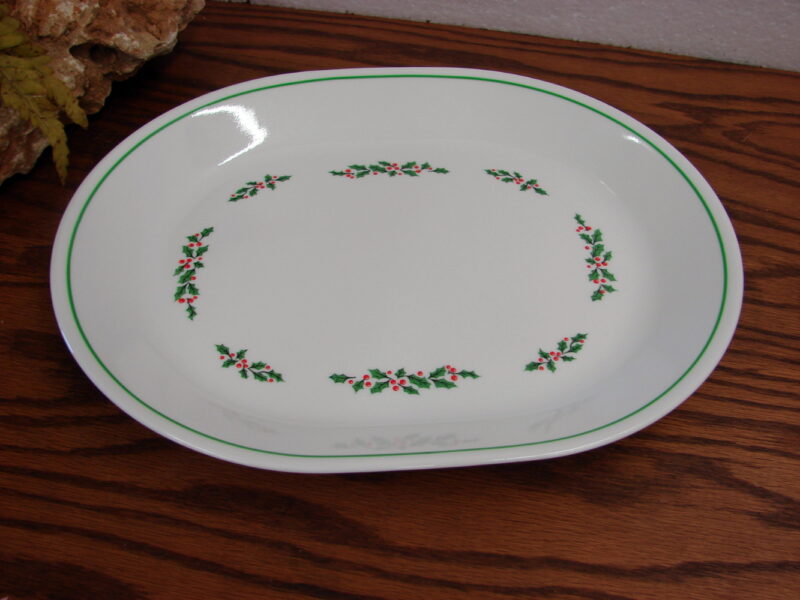 Corning Corelle Holly Day Platter Holly Leaves and Berries, Moose-R-Us.Com Log Cabin Decor