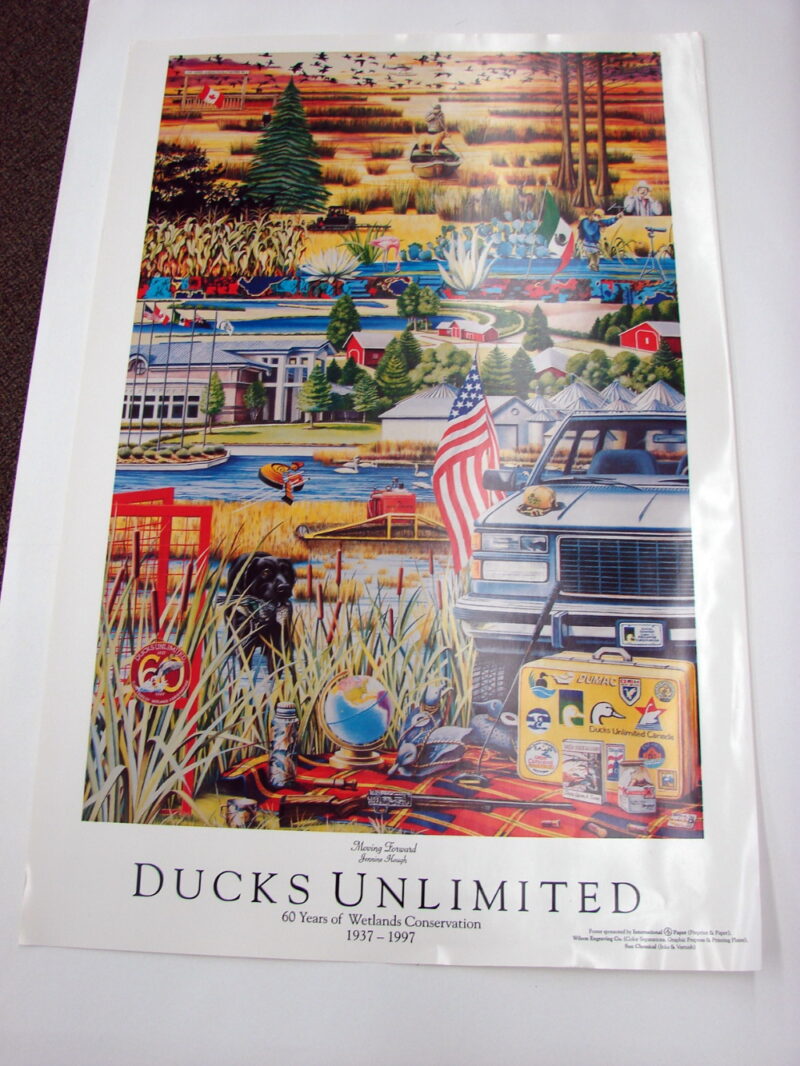 NOS Print Jennine Hough Moving Forward 60 Yrs Ducks Unlimited Wetland Conservation, Moose-R-Us.Com Log Cabin Decor