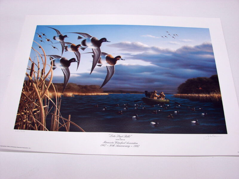 NOS Print John House Late Start Bills MN Waterfowl Association 30th Anniversary, Moose-R-Us.Com Log Cabin Decor