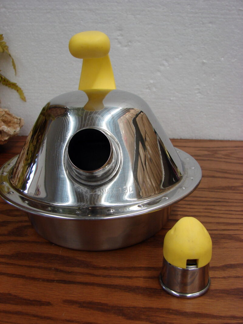 Ikea Efverlund Vinka Modern UFO Whistling Tea Pot Chrome Yellow, Moose-R-Us.Com Log Cabin Decor