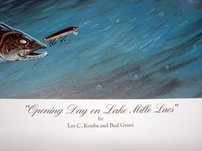 NOS Print Les Kouba Bud Grant Opening Day on Lake Mille Lacs 1860/5000, Moose-R-Us.Com Log Cabin Decor