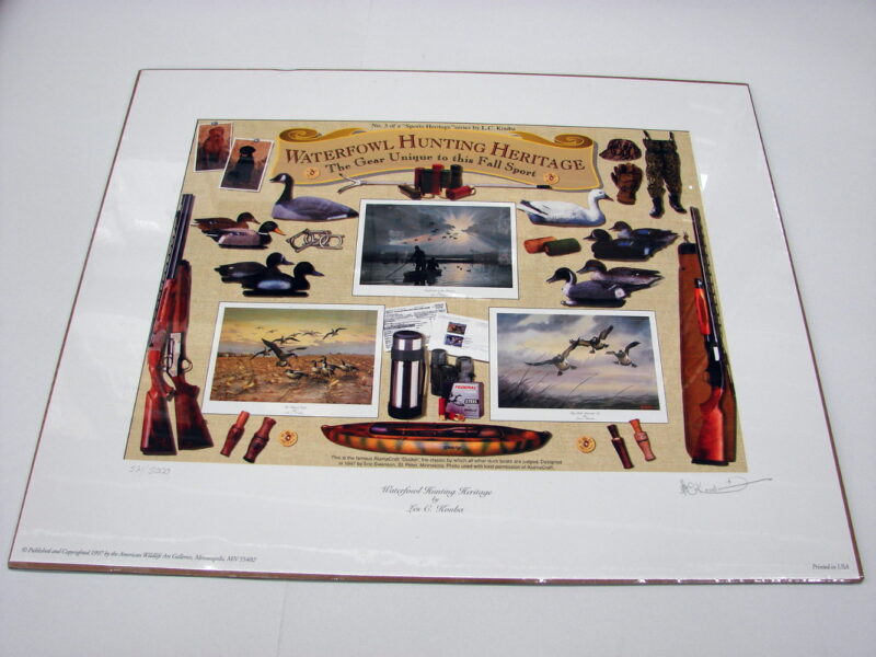 NOS Print Les Kouba Waterfowl Hunting Heritage 521/5000 The Gear, Moose-R-Us.Com Log Cabin Decor