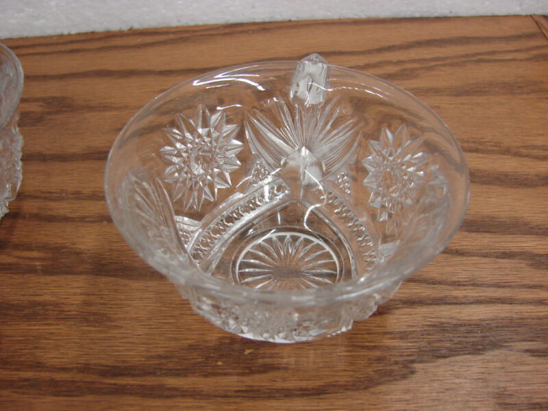 Vintage Glass Lancaster EAPG Punch Cups Set/9 Clear Patterned, Moose-R-Us.Com Log Cabin Decor