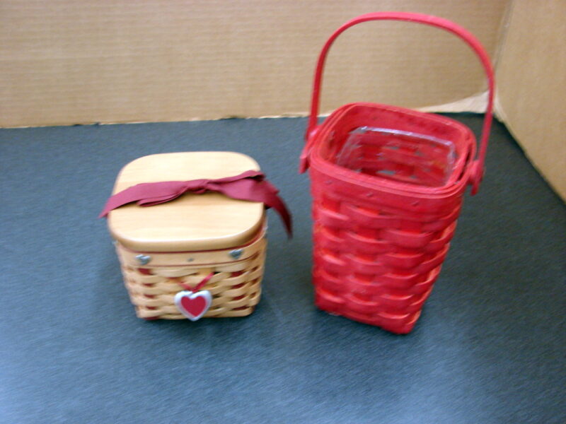 Vintage Longaberger Sweetheart Collection 13+ Pcs Like New Liners Baskets Charms, Moose-R-Us.Com Log Cabin Decor