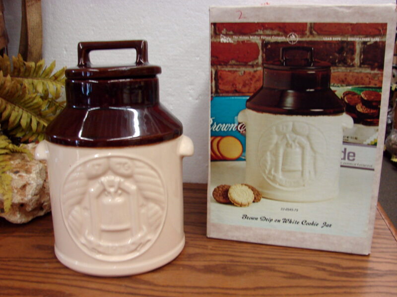 Vintage 1976 Bicentennial McCoy Pottery Cookie Jar Original Box Liberty Bell, Moose-R-Us.Com Log Cabin Decor