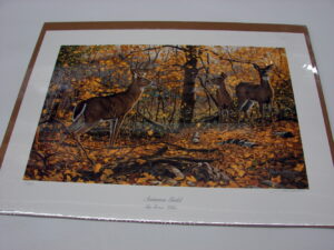 Hansen Evening Glow Campfire Tent Birch Bark Canoe Print, Moose-R-Us.Com Log Cabin Decor