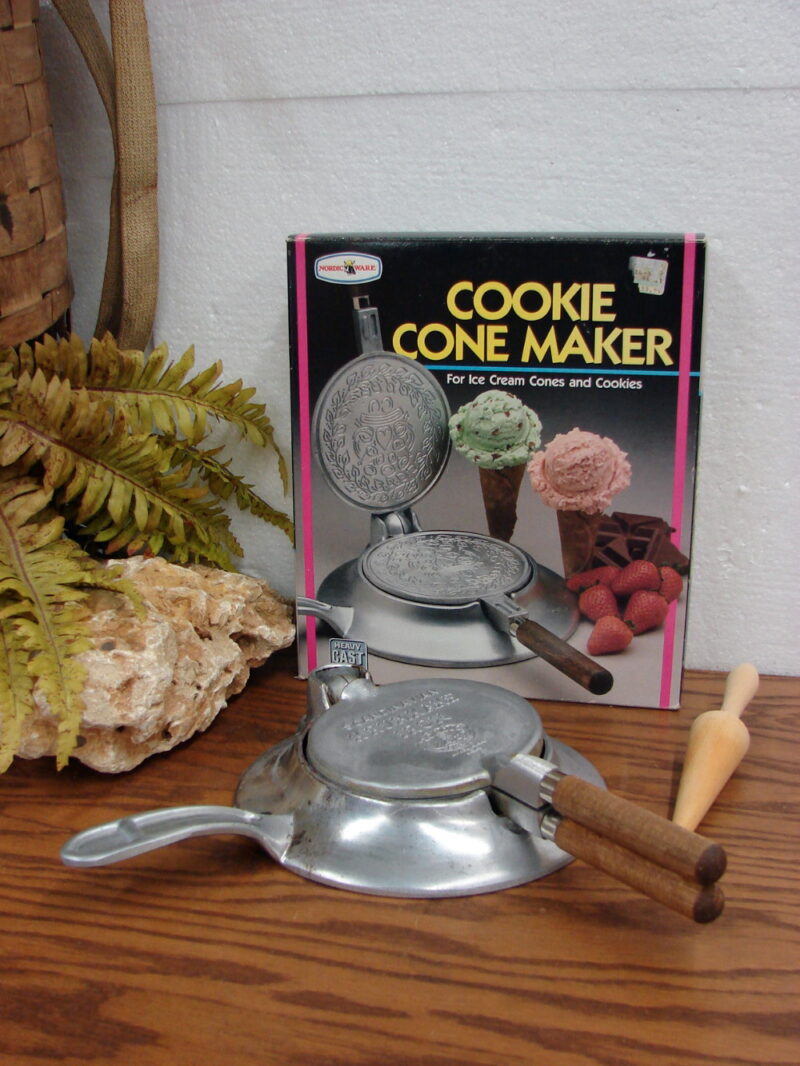 Nordic Ware Ice Cream Waffle Cone Maker Scandinavian Krumkake Cookie Iron Box, Moose-R-Us.Com Log Cabin Decor