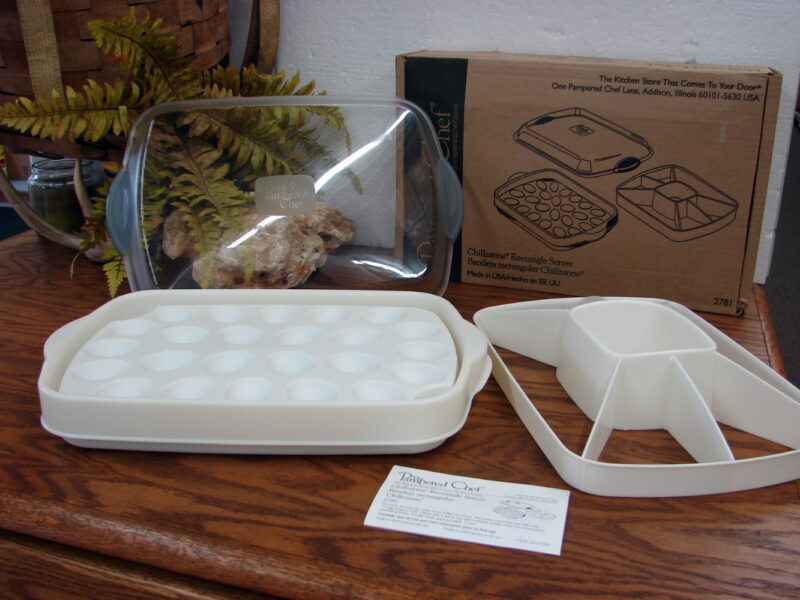 Pampered Chef Chillzanne Rectangle Veggie Deviled Eggs Server Tray #2781 w/ Box, Moose-R-Us.Com Log Cabin Decor